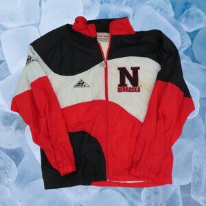 Vintage Nebraska Huskers Apex One Windbreaker Light Jacket Size Large 90s NCAA